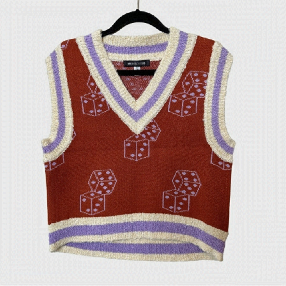 Funky, vintagey V-neck sweater vest by Urban Outfitters